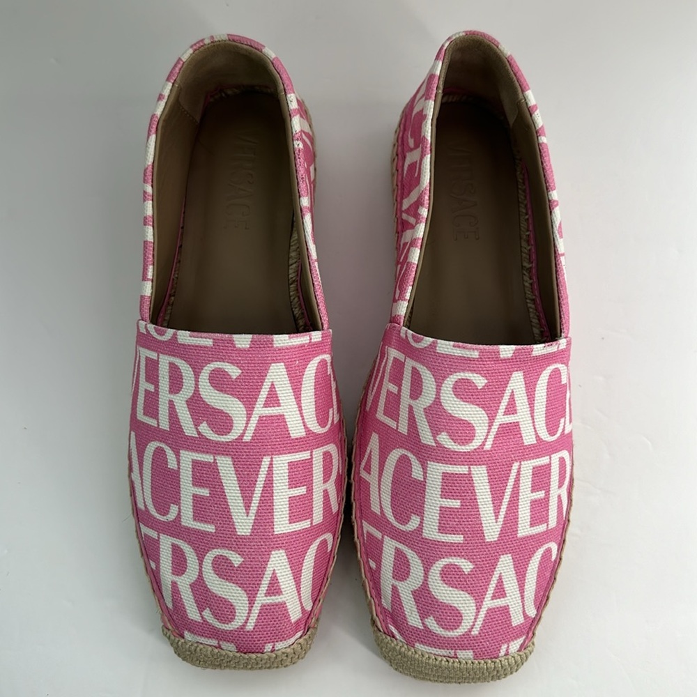 New Authentic VERSACE Espadrilles Rosado Versace La Greca Signature - Picture 14 of 15